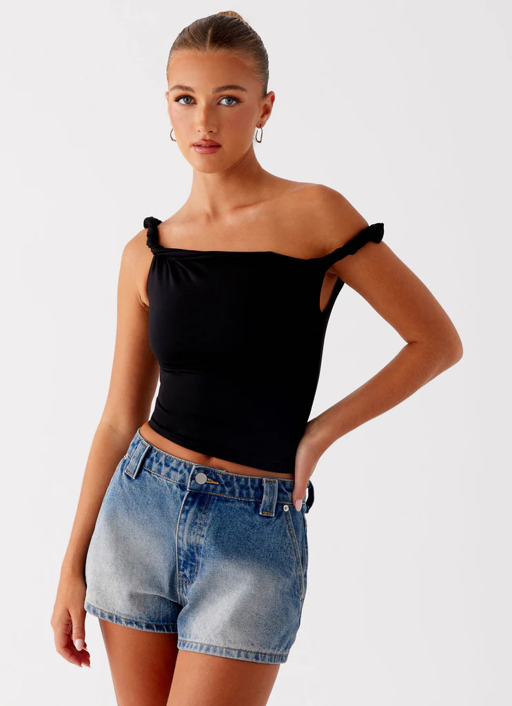 Shorts en denim Frida - Bleu lavage vintage