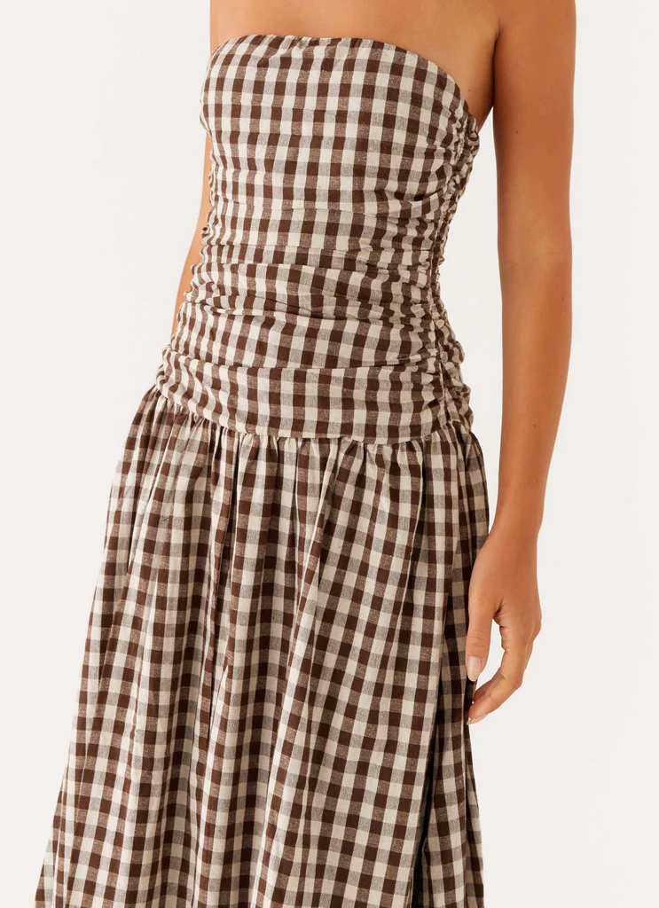 Robe Maxi Carmel - Carreaux Marron