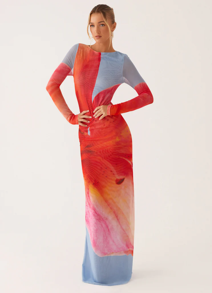 Robe maxi Jilly - Fleurs bleues
