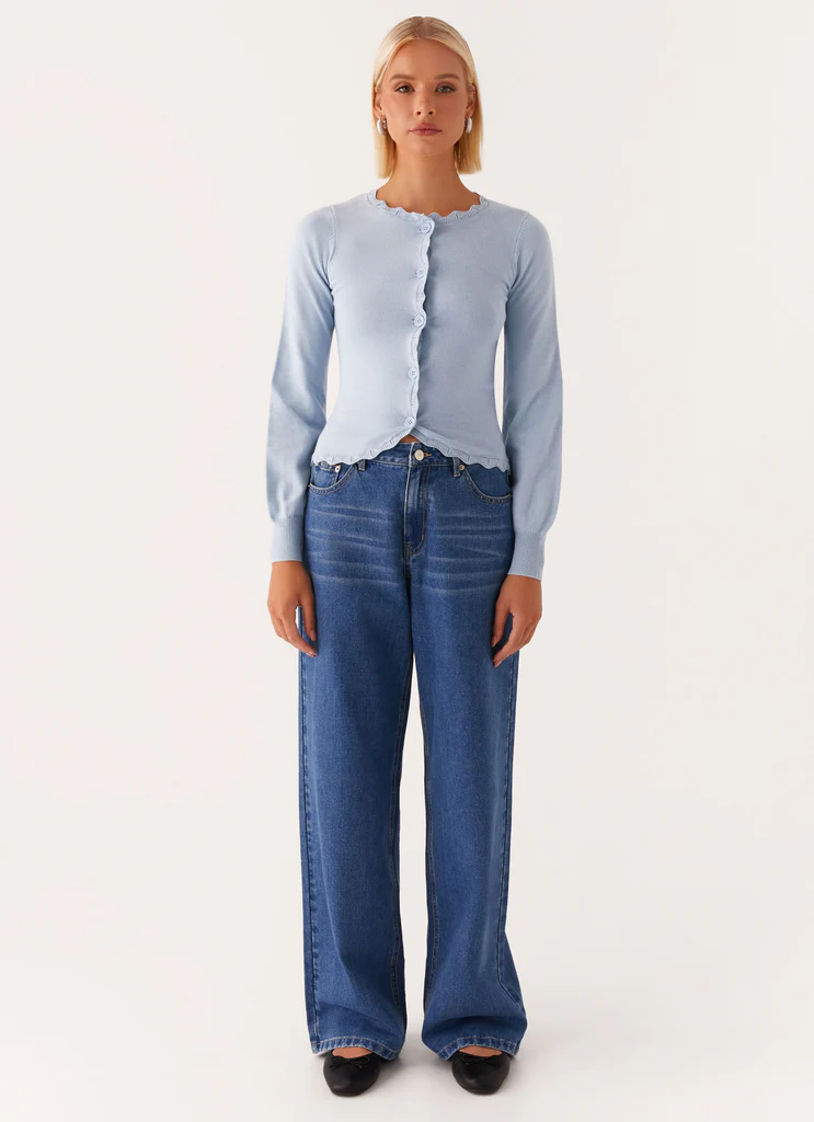 Cardigan Mikah à dentelle - Bleu bébé