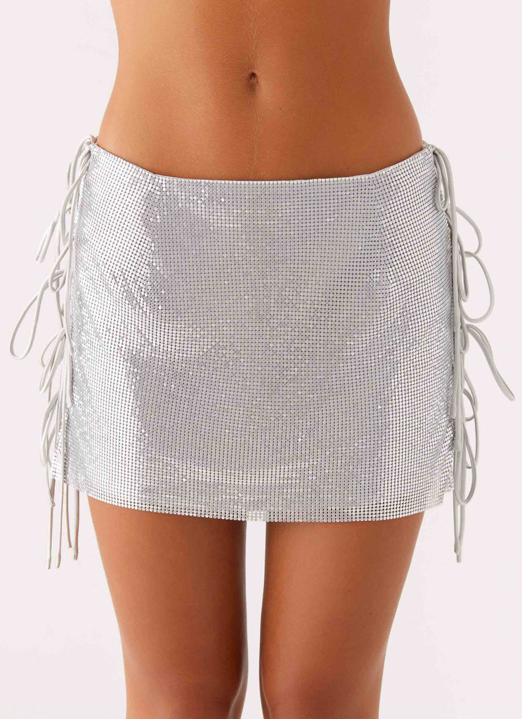 Mini-jupe Popstar Glomesh - Argent