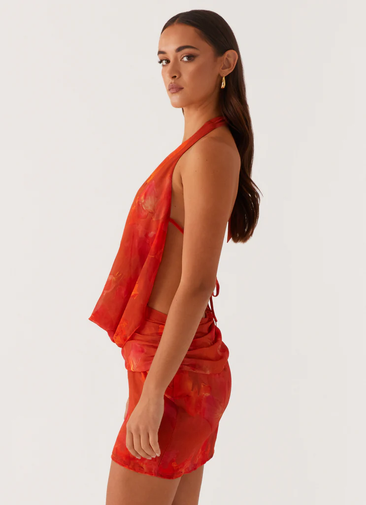 Robe Mini Chiffon Elysia – Ambre Robe Mini Chiffon Elysia - Ambre