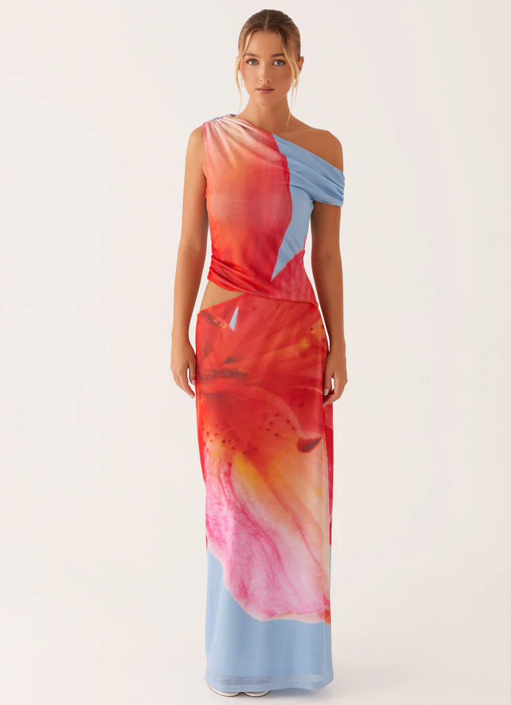 Robe maxi Santa Monica - Fleurs bleues