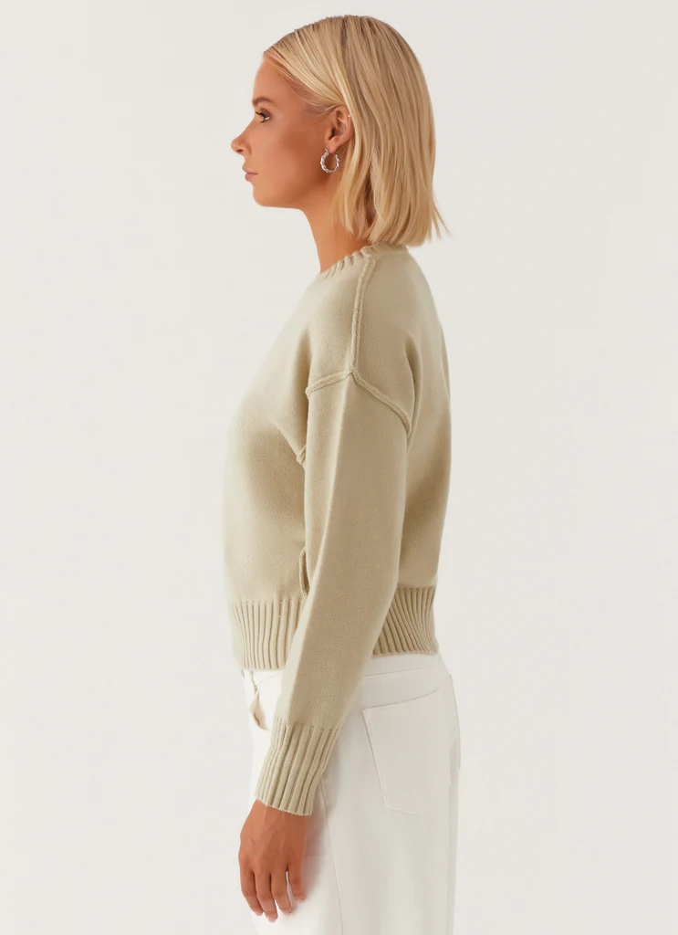 Pull oversize en maille Thelma - Vert pastel