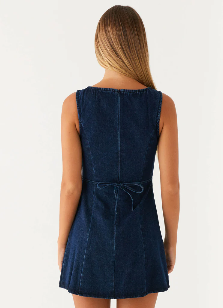 Robe Mini en Denim Rochelle - Bleu