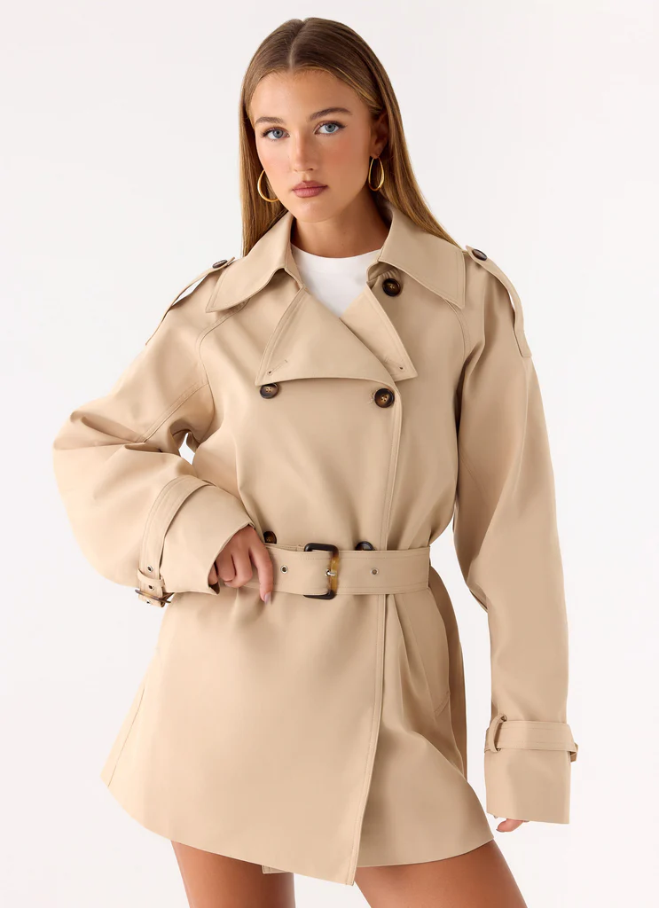 Veste trench mini Jackie - Tan