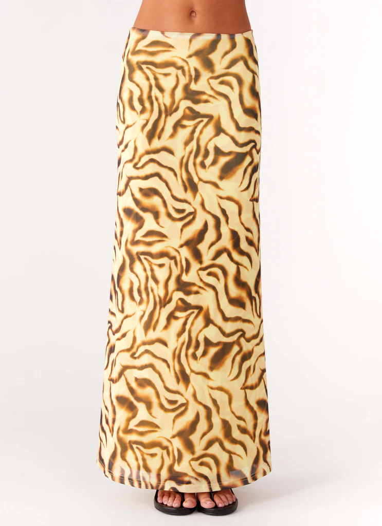Jupe Maxi Taille Basse Call Me - Zèbre Jaune