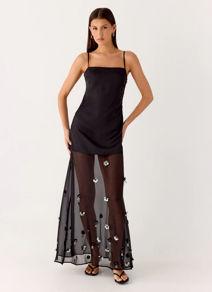 Robe maxi Jesiah ornée - Noir