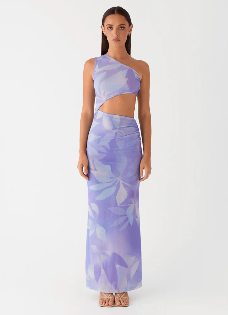 Robe maxi en maille Shadows In The Sun – Pluie pourpre Robe maxi en maille Shadows In The Sun - Pluie pourpre