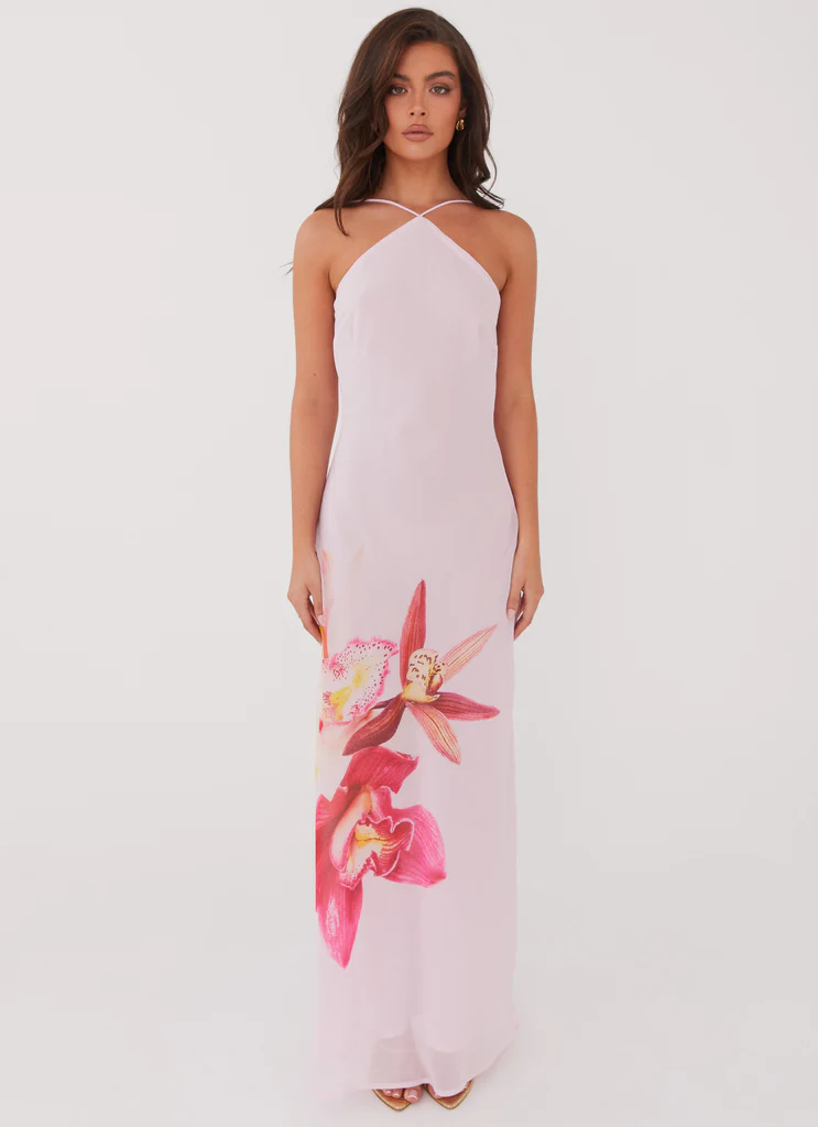 Robe maxi Blossom Hearts - Pivoine Rose