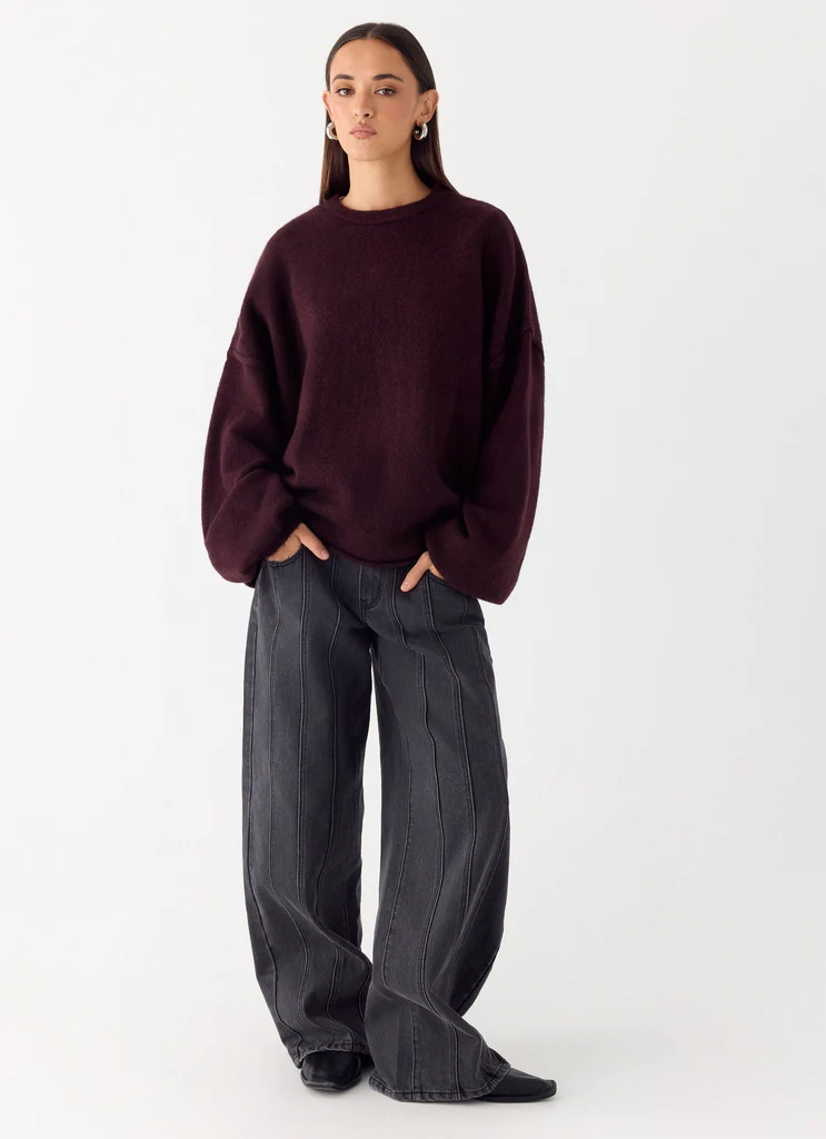 Pull-over Oversized en maille Jack – Prune Pull-over Oversized en maille Jack - Prune