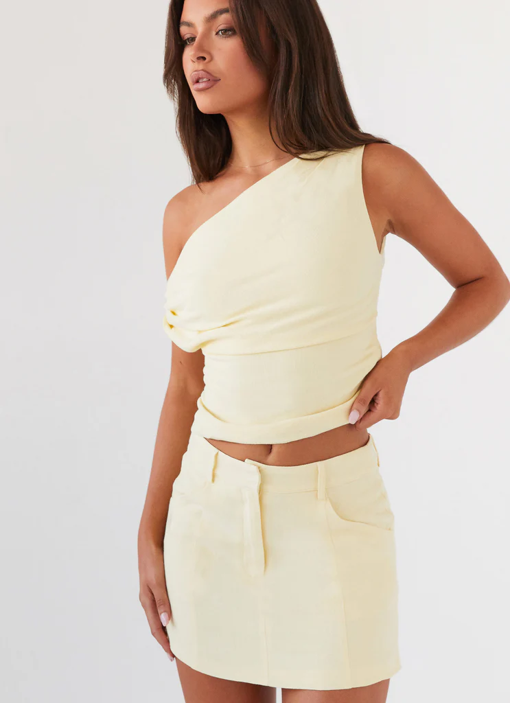 Mini-jupe en lin Marissa - Citron
