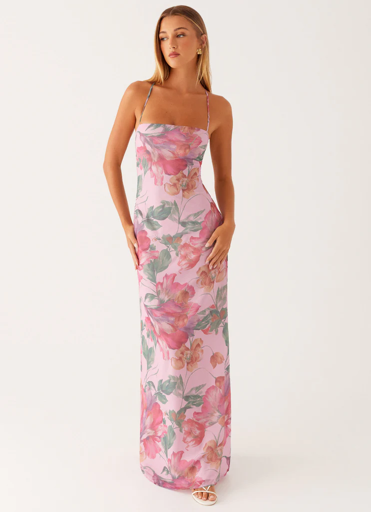 Robe Maxi Peggy - Fleurs Roses