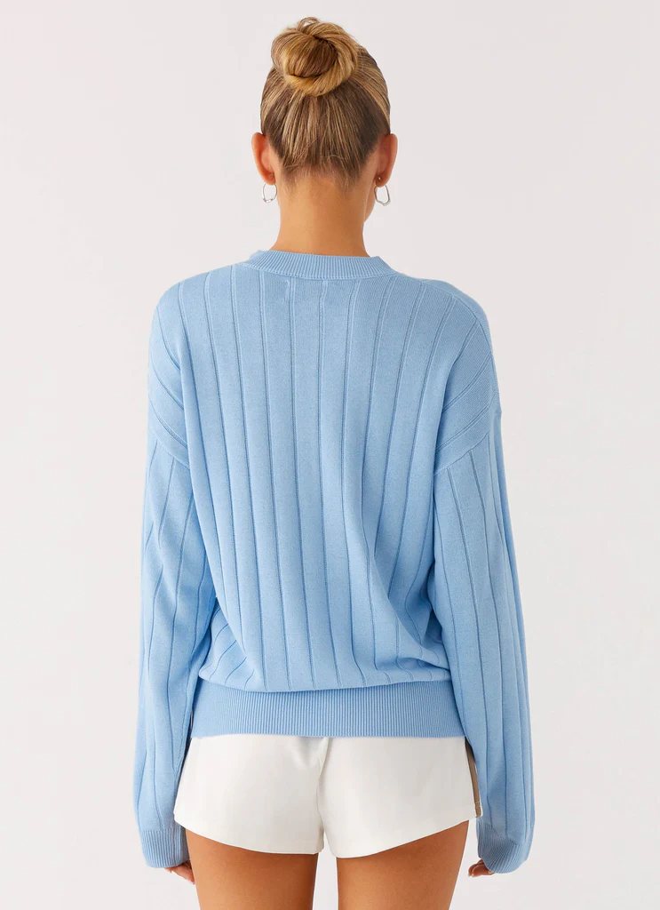 Cardigan Oversized Leo - Bleu Ciel
