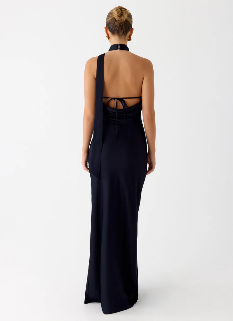 Robe maxi Keena à foulard - Navy