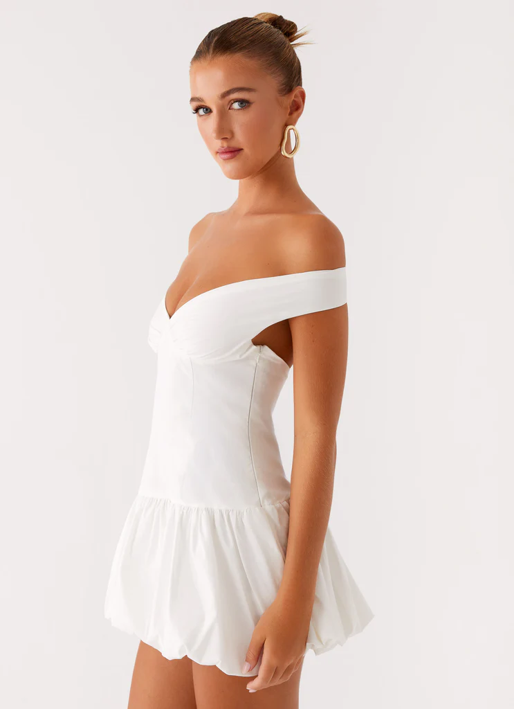 Robe Mini Épaule Découverte Endless Romance - Blanc