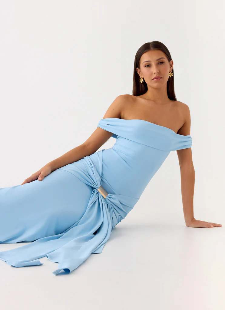 Robe Maxi Vee Bardot – Bleu Robe Maxi Vee Bardot - Bleu