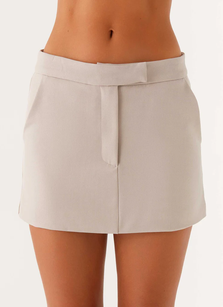Jupe Mini à Taille Basse Vogue - Pierre