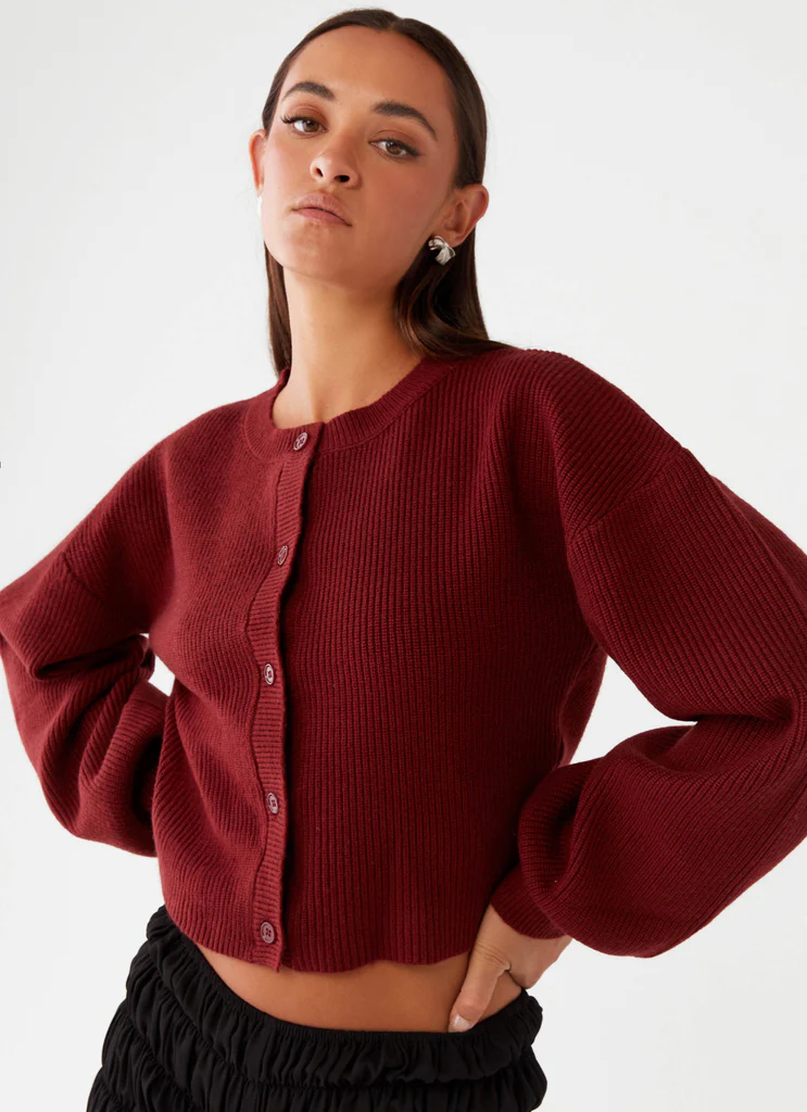 Cardigan Daphne en maille - Marron