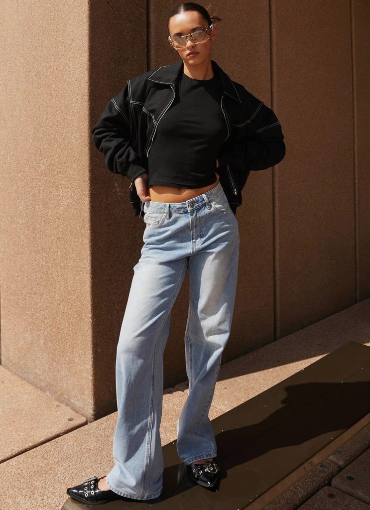 Jean Denim Keanna à Hauteur Basse - Bleu Clair