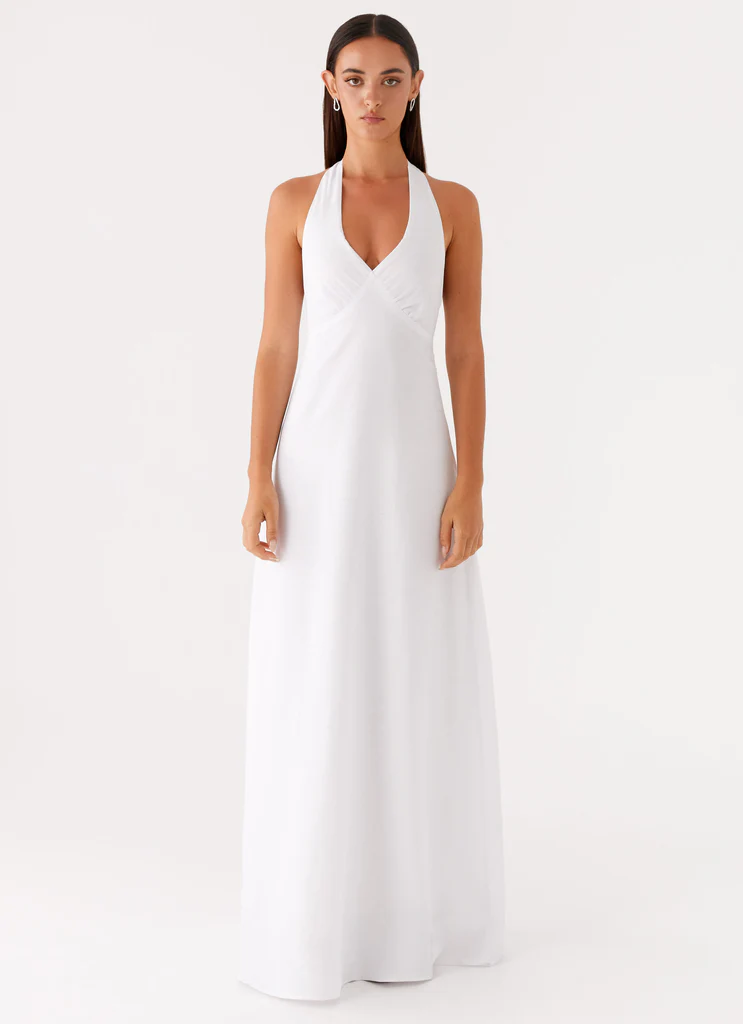 Robe maxi en lin Heavy Hearted - Blanc