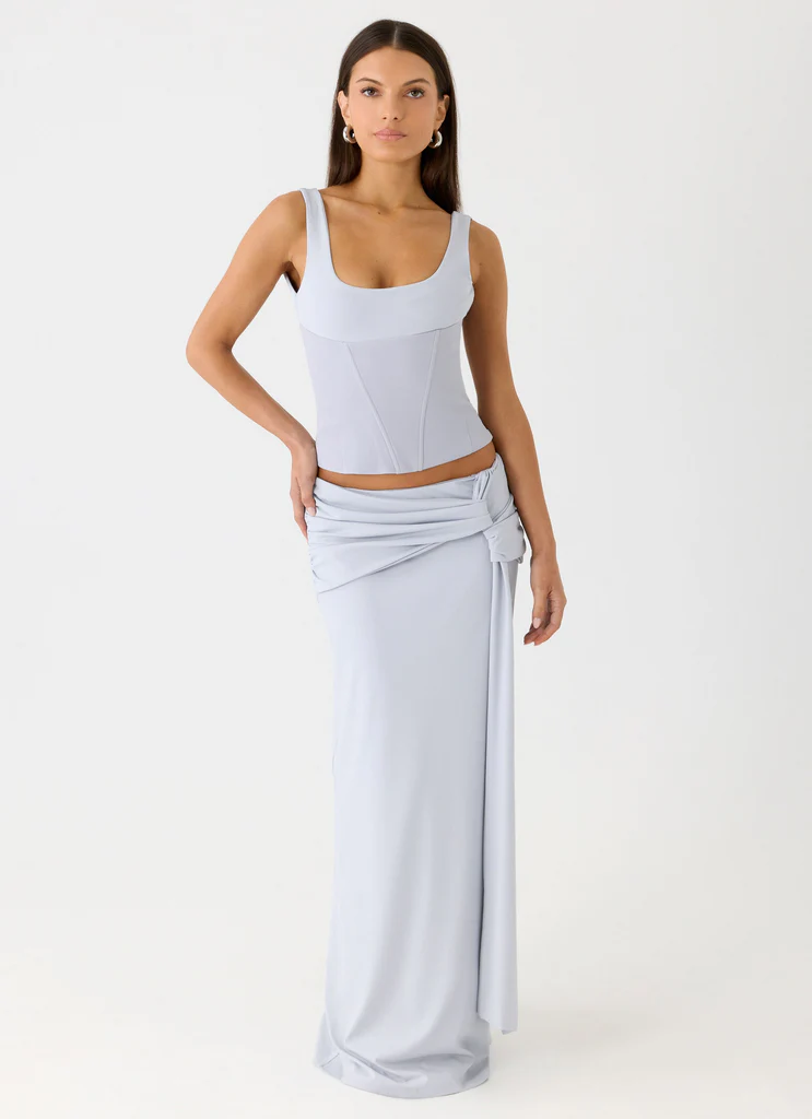 Jupe Maxi Romana - Bleu Gris