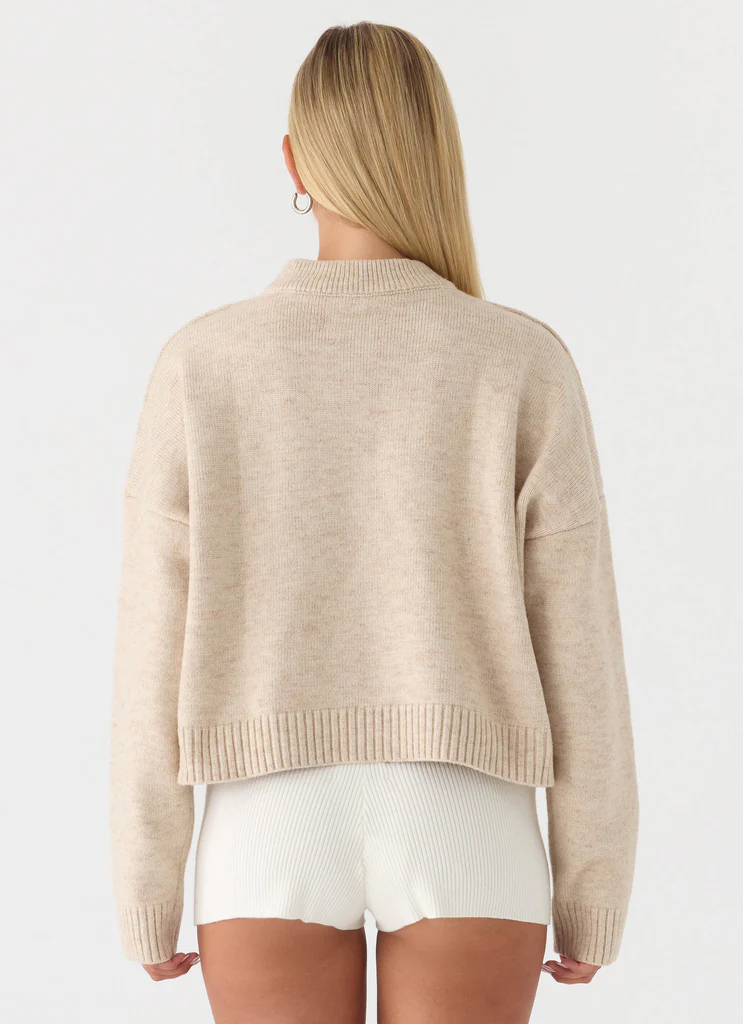 Pull boutonné Cornelia - Oatmeal