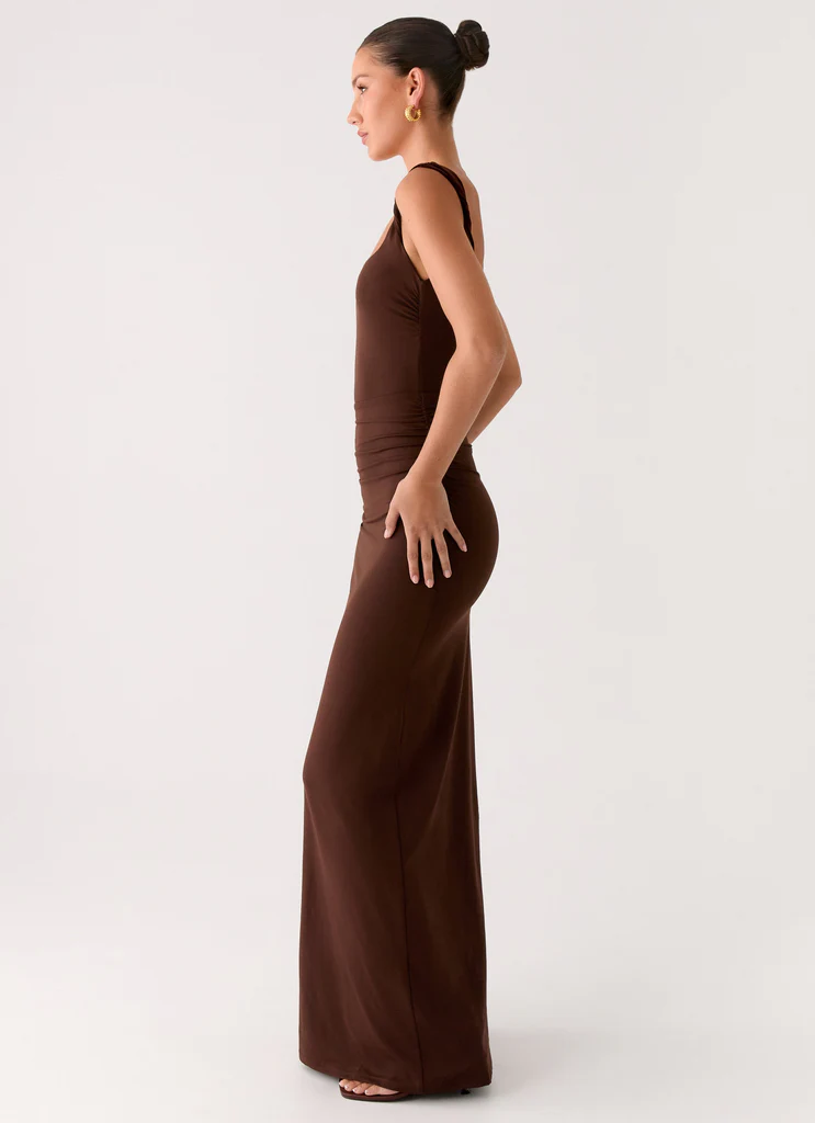 Robe Maxi à Découpe Balvin - Chocolat Froid