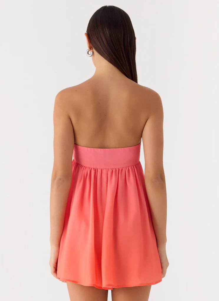 Robe Mini Sans bretelles Elevare - Ombré Coucher de soleil