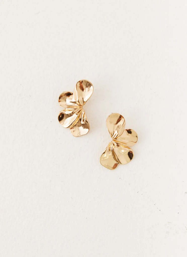 Boucles d'oreilles Fleurs de Caspian - Or