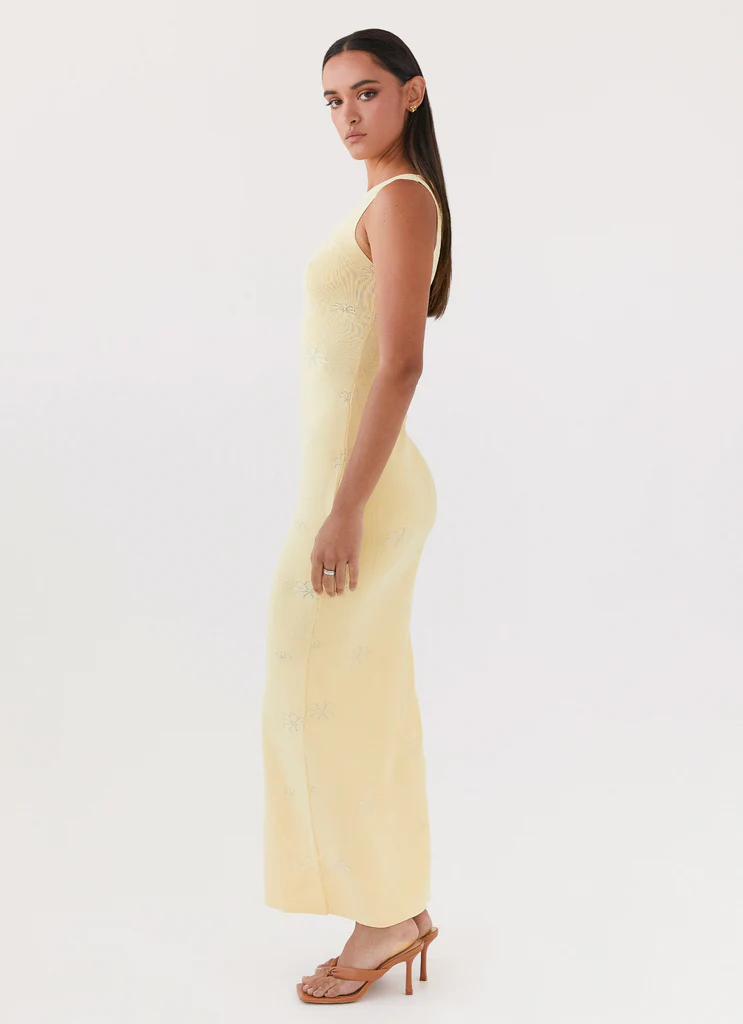 Robe maxi tricot Holly - Jaune