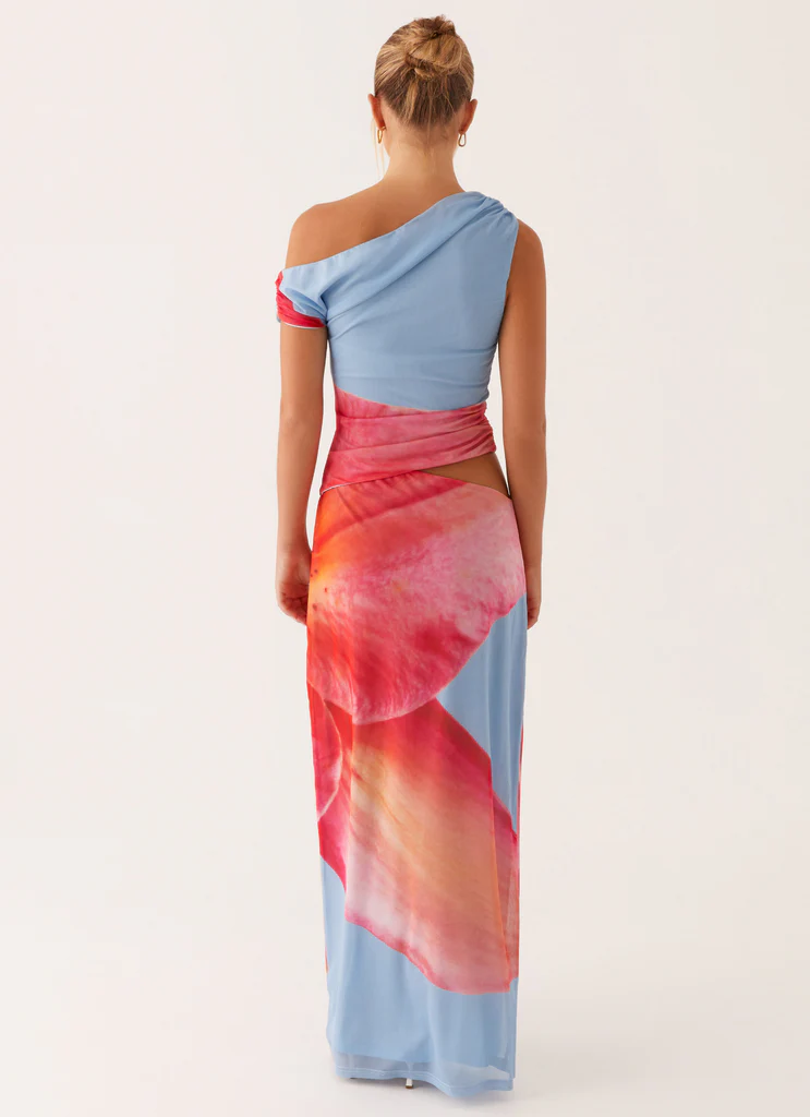 Robe maxi Santa Monica - Fleurs bleues