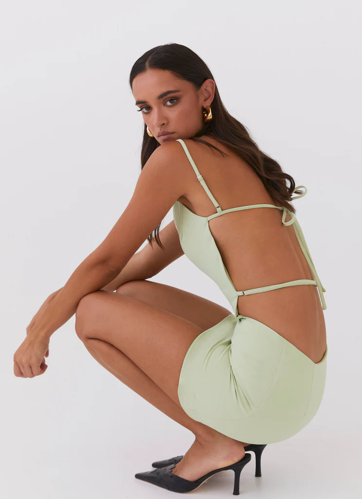 Robe Mini à Découpe Lindsey - Vert Zest