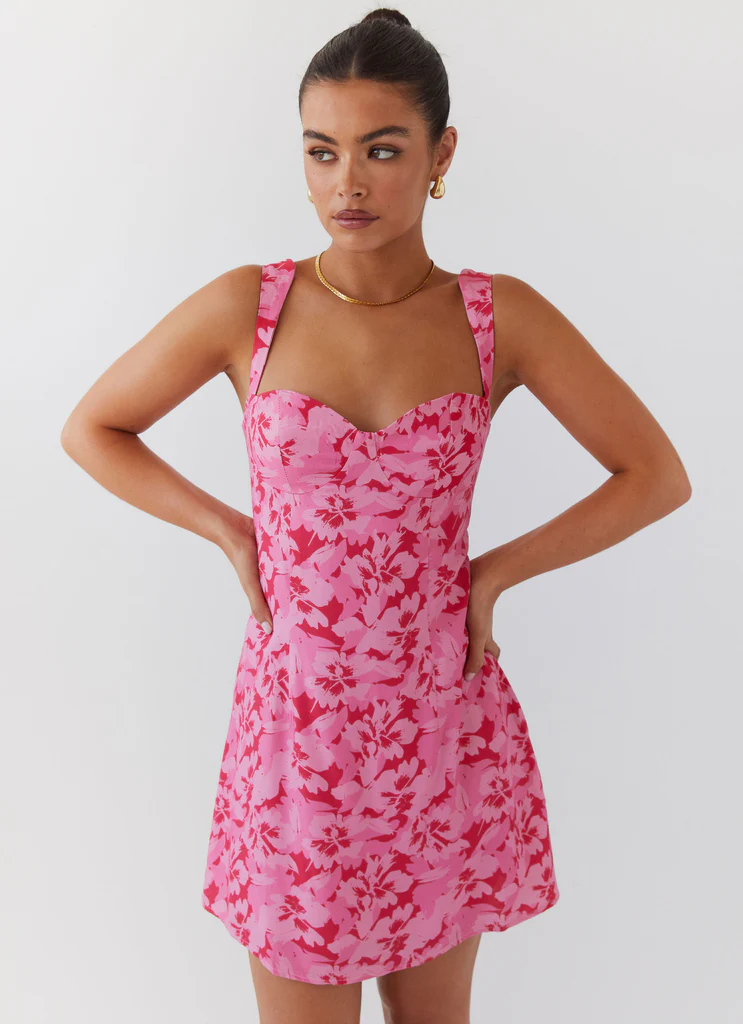 Robe mini bustier Kiah - Fleurs de cerisier