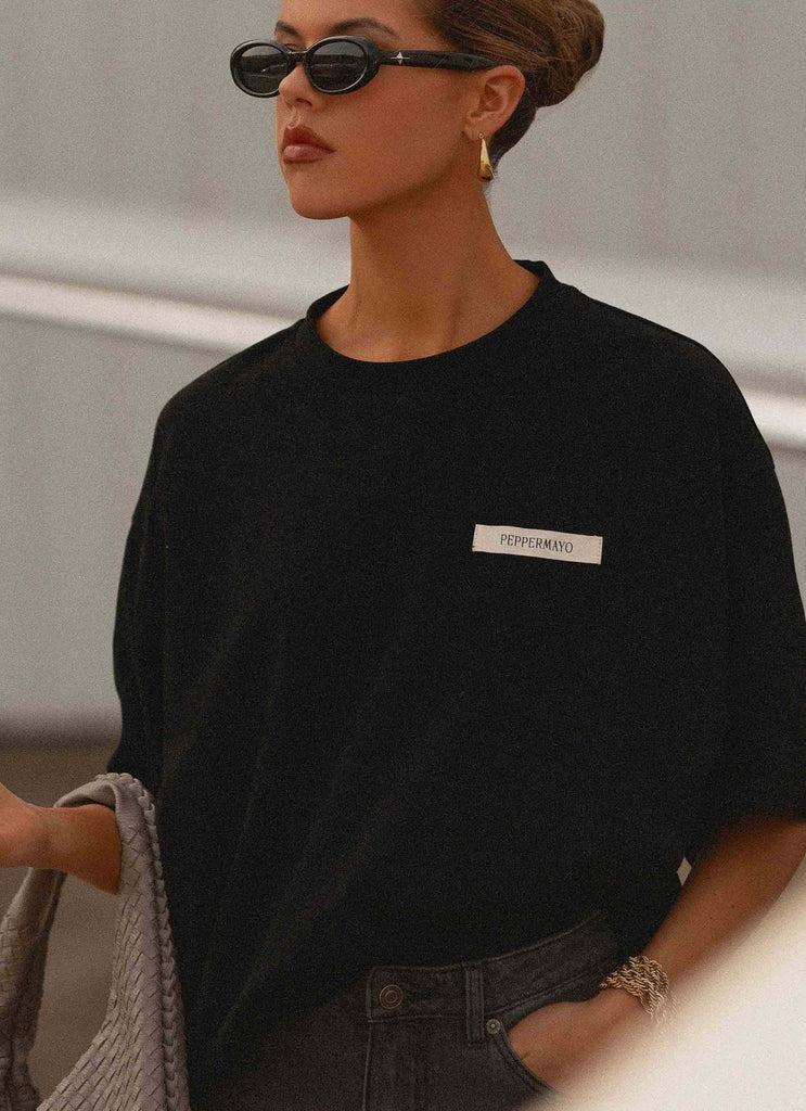 T-shirt Oversized Signature - Noir