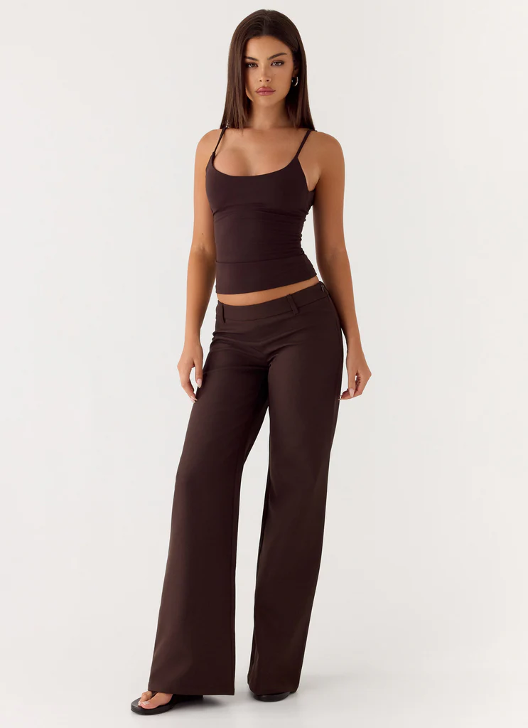 Pantalons à taille basse Hot as Ice - Chocolat
