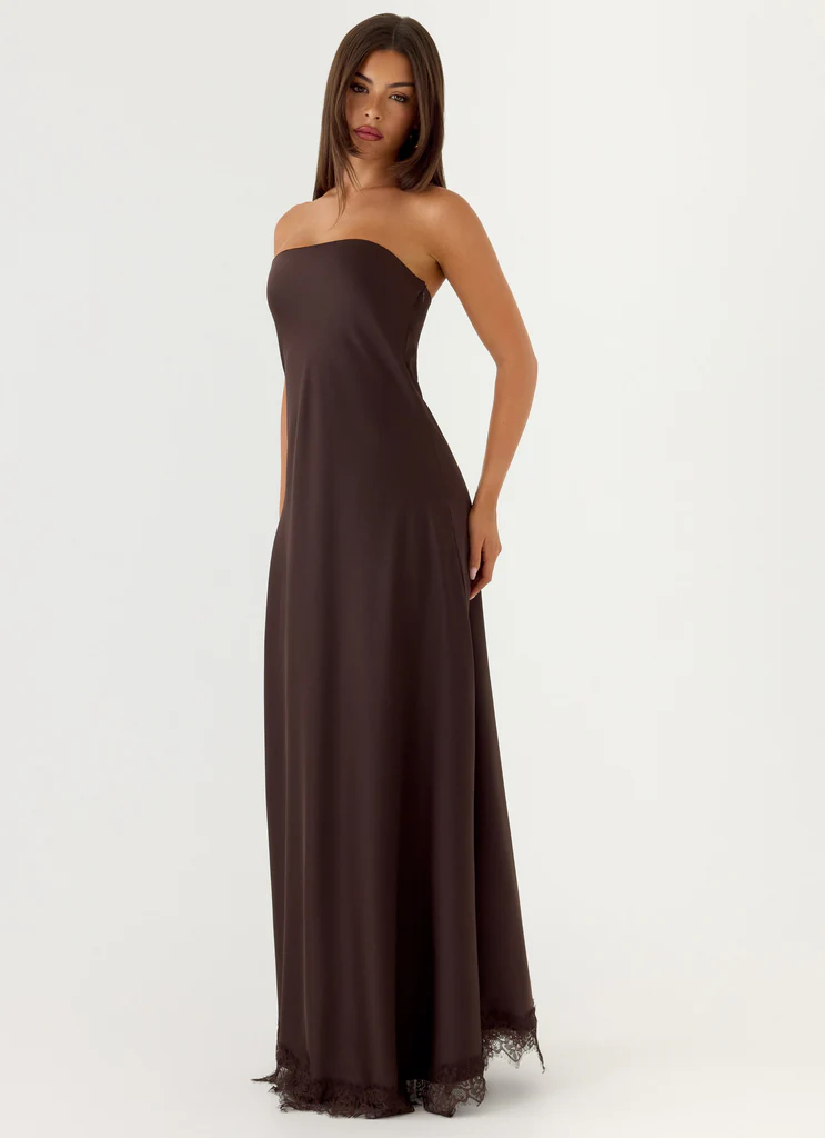 Robe maxi sans bretelles Kayleigh - Chocolat Torte