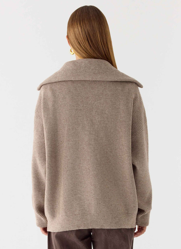 Pull-over à zip intégrale Eirena - Tan