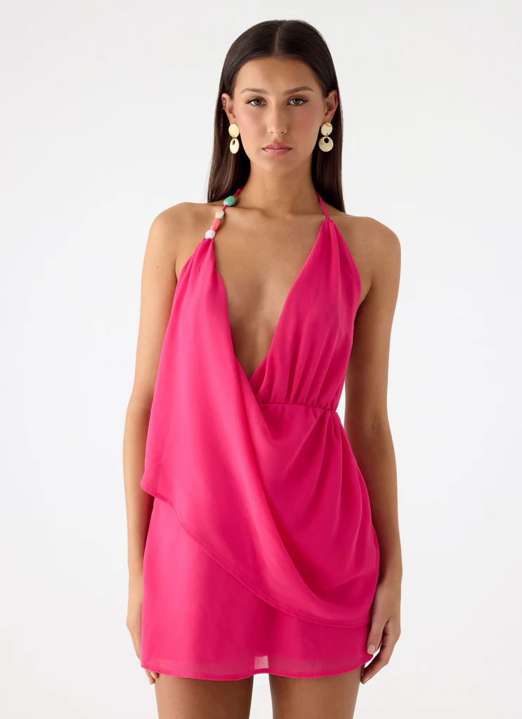 Robe Mini Chiffon Nona - Fuchsia