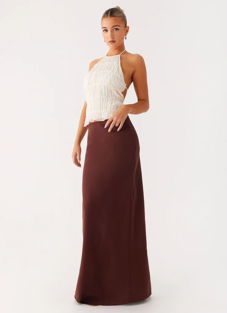 Jupe maxi Sienna Sunset - Chocolat