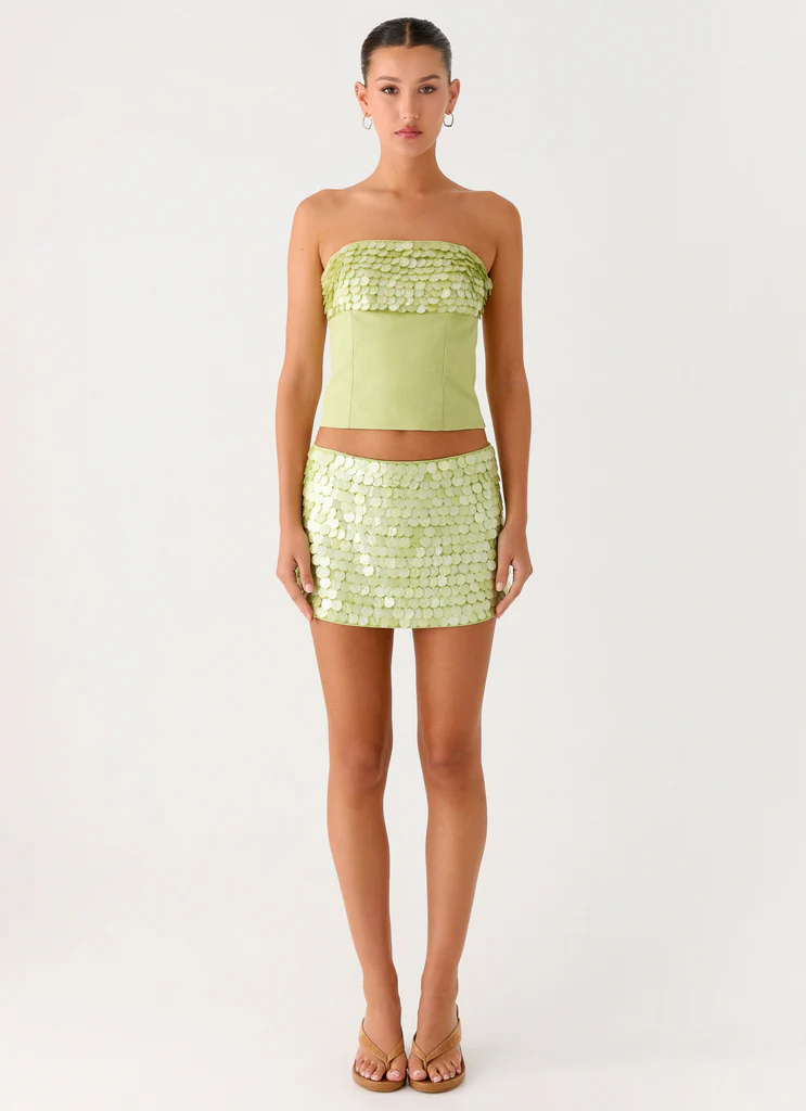 Haut bandeau Mona à perles - Vert