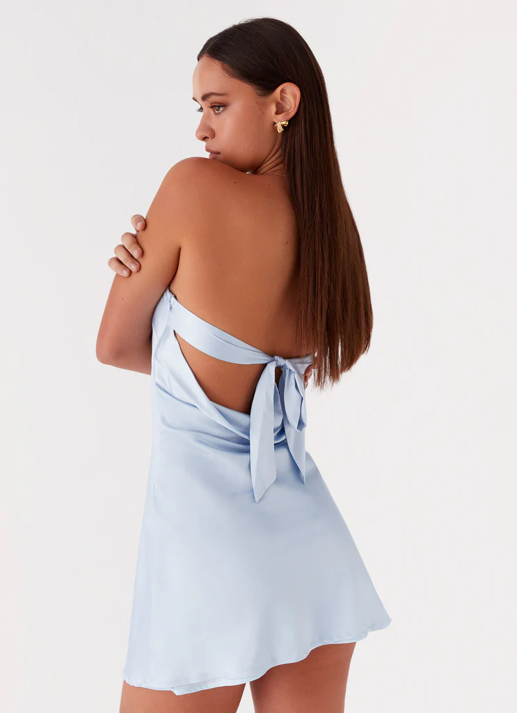 Robe Mini Satin Jamie - Bleu