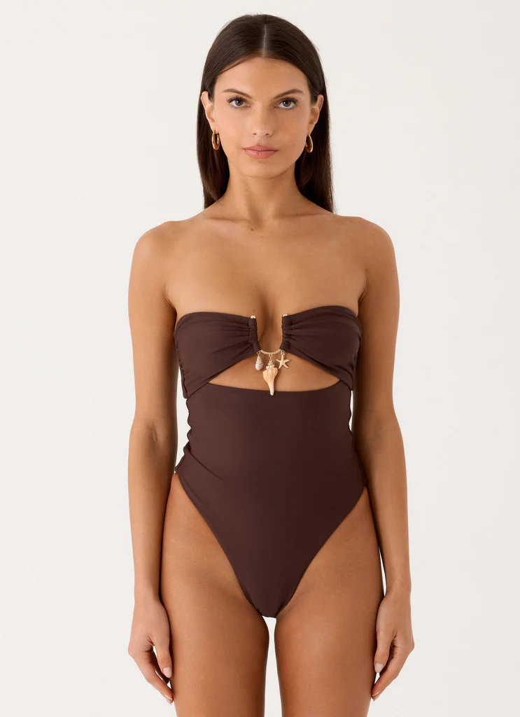 Maillot de bain sans bretelles Selvina - Chocolat