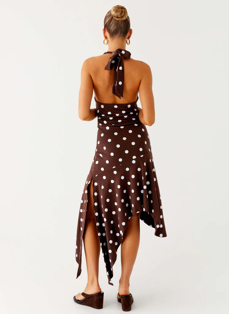 Robe Midi à bretelles Keylani - Chocolat