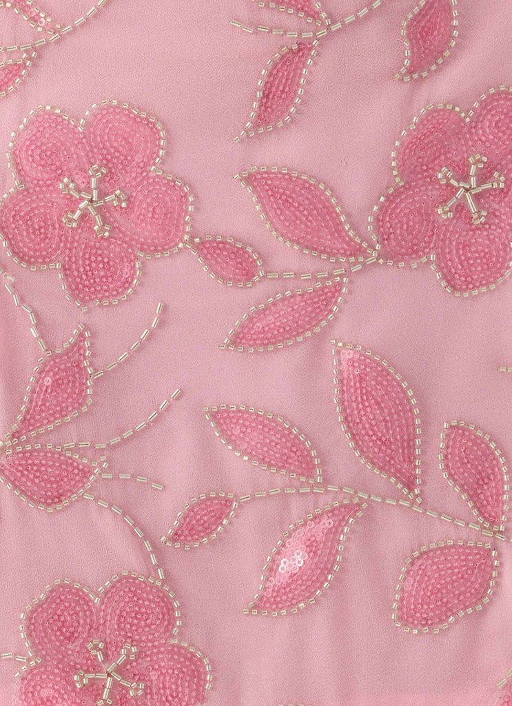 Mini-jupe Iglesias à paillettes et perles - Rose