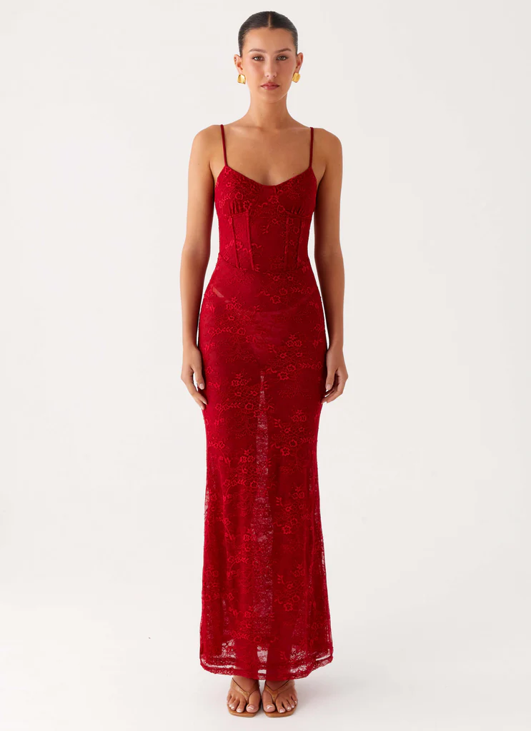 Robe maxi corset Rosa - Rouge