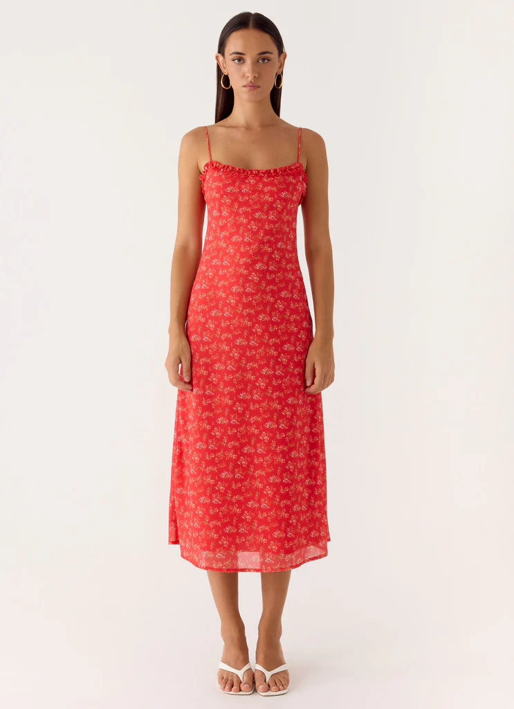 Robe Midi Kahlo - Rose Rouge Magenta