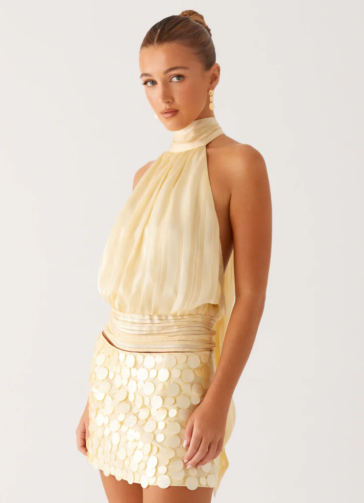 Top en mousseline Willow - Jaune