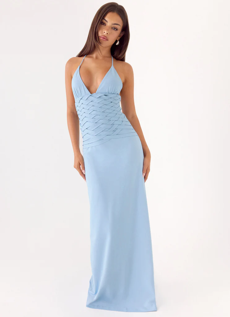 Robe Maxi Tissée à la Main Miliano - Bleu