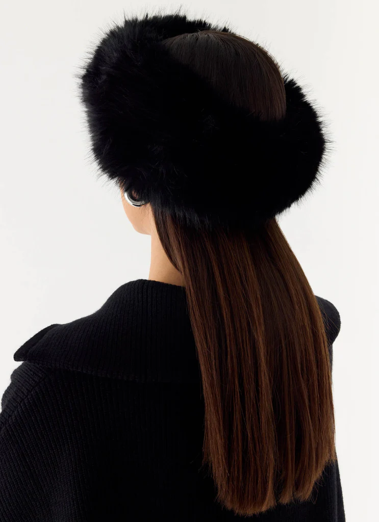 Bandeau en fausse fourrure North Pole - Noir